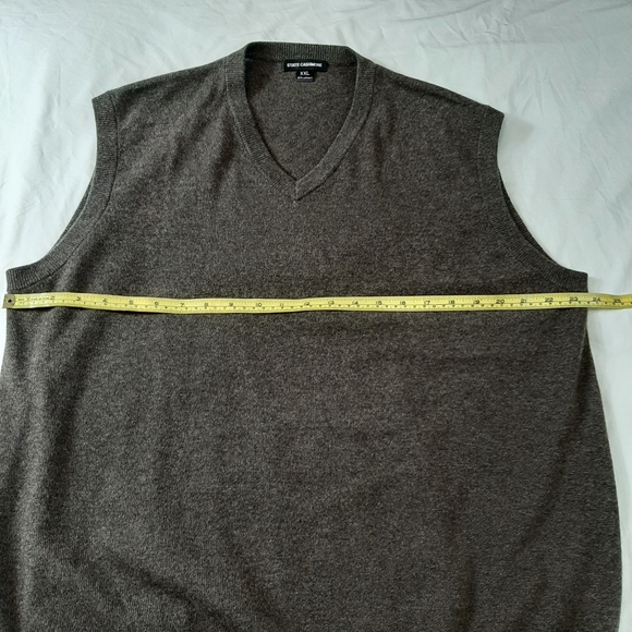 State Cashmere Men's Sweater Vest. 100% Cashmere, Brown. Pre-owned, Size XXL - Picture 14 of 16